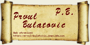 Prvul Bulatović vizit kartica